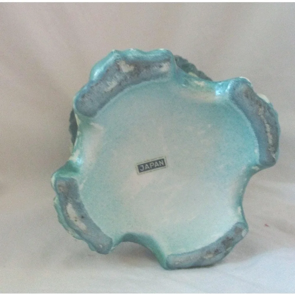 GobletGreen distressed‎ Vase Filigree Vine Ardco Japan unique gift